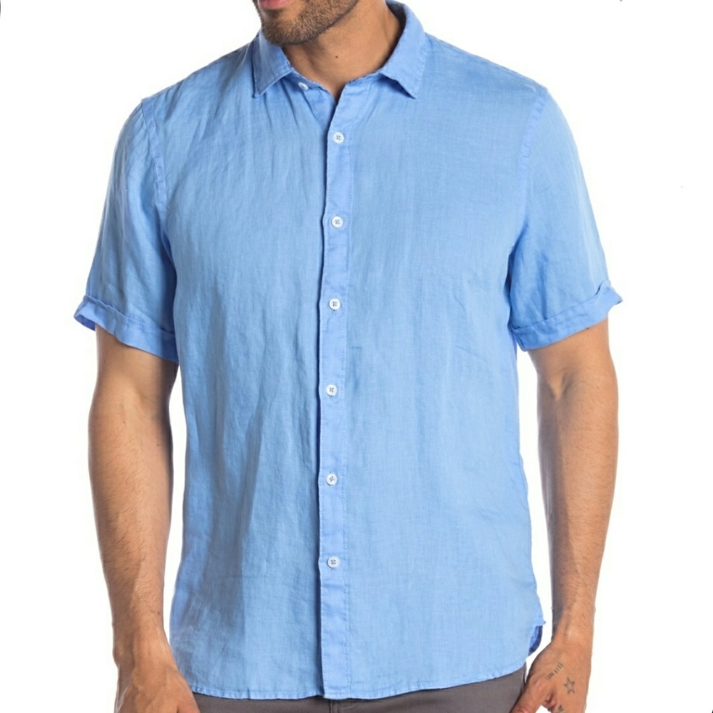 Toscano Short Sleeve Solid Woven Shirt
